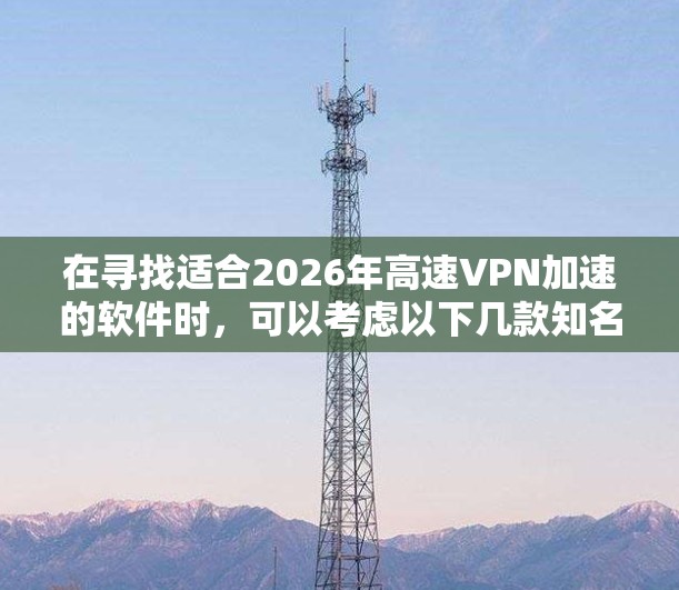 在寻找适合2026年高速VPN加速的软件时，可以考虑以下几款知名VPN服务及其特点