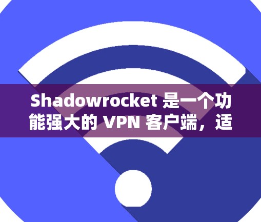 Shadowrocket 是一个功能强大的 VPN 客户端，适合需要隐私保护和网络安全的用户。以下是其主要功能的详细介绍